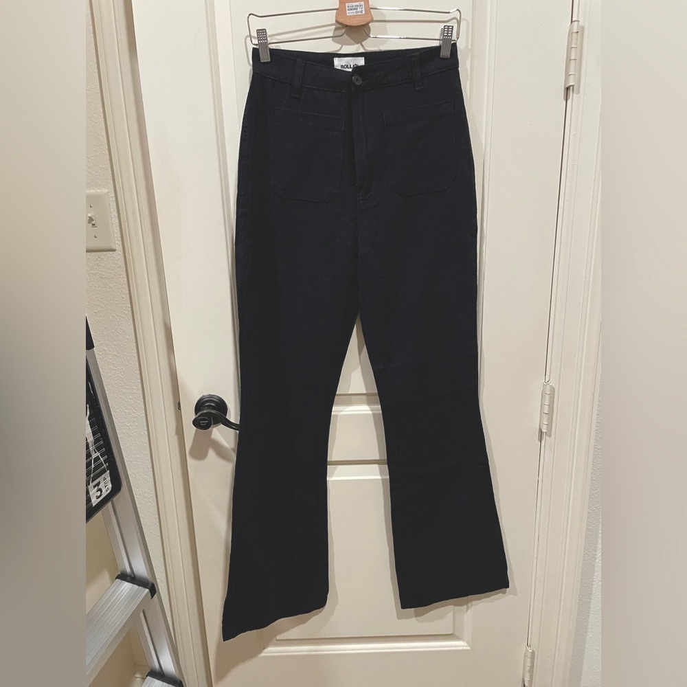 Rolla’s sailor jean RAMIE linen 26 wide leg front pockets high rise